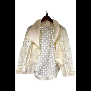 WynneCollection Women's Eyelet Flyway Topper Cream - Regular